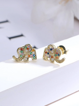 Load image into Gallery viewer, Elephant Design Stud Earrings