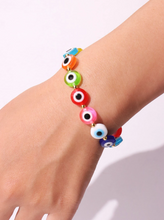 Load image into Gallery viewer, Evil Eye Decor Beaded Bracelet
