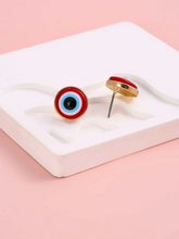 Load image into Gallery viewer, Red Eye Pair Of  Earrings
