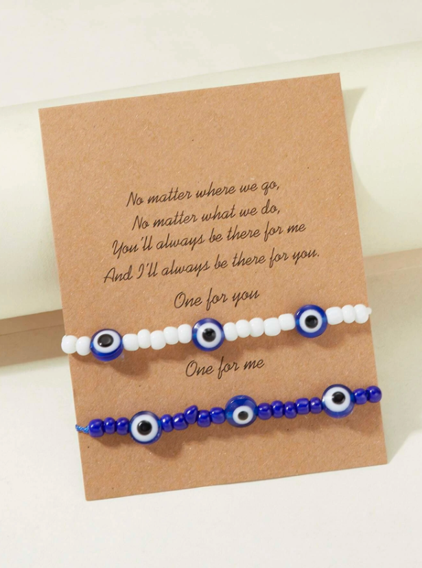 Friendship Evil Eye Decor Beaded Bracelet