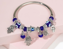 Load image into Gallery viewer, Evil Eye/Hamsa Hand Decor Bracelet
