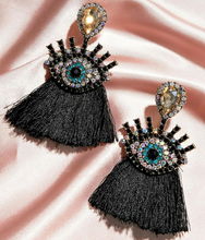 Load image into Gallery viewer, Eye Decor Tassel Drop Earrings
