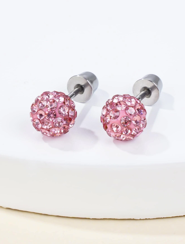 Rhinestone Ball Design Stud Earrings