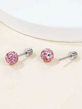 Load image into Gallery viewer, Rhinestone Ball Design Stud Earrings
