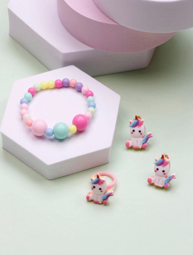 Kitty Cat 4 Piece Kids Decor Jewelry Set