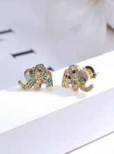 Load image into Gallery viewer, Elephant Design Stud Earrings
