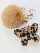 Load image into Gallery viewer, Leopard Print Butterfly Charm Key Chain
