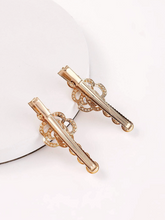 Load image into Gallery viewer, 2 Piece Rhinestone Flower &amp; Faux Pearl Decor Alligator Hair Clip Set
